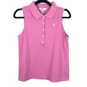 Lilly Pulitzer Pink Sleeveless Polo Tank Top M